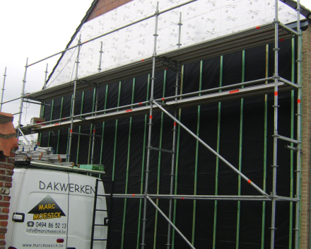 Recticel eurowall isolatie beschermd met Delta Fassade S plus doek.